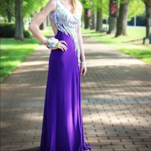 Dresses | Beautiful Purple And Silver Prom Dress Size 2 | Poshmark